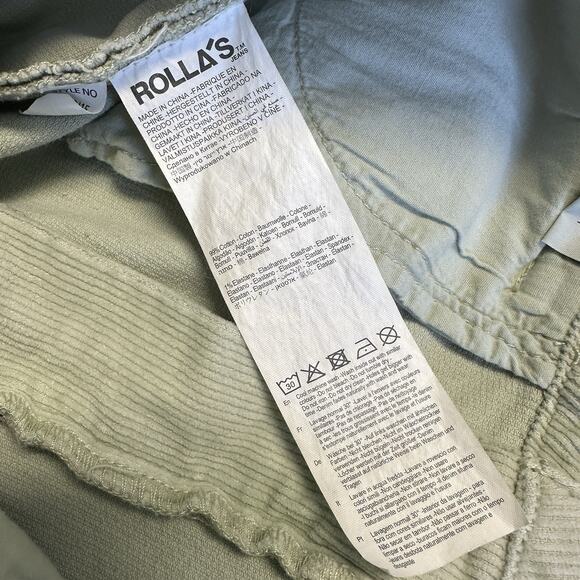 Rollas‎ X Anthropologie Green Original High Rise Straight Corduroy Pants Size 29 - Picture 10 of 10